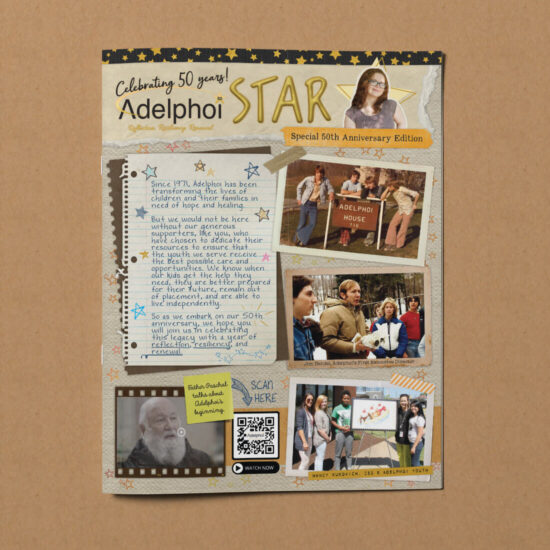 Adelphoi 50th Anniversary newsletter front cover