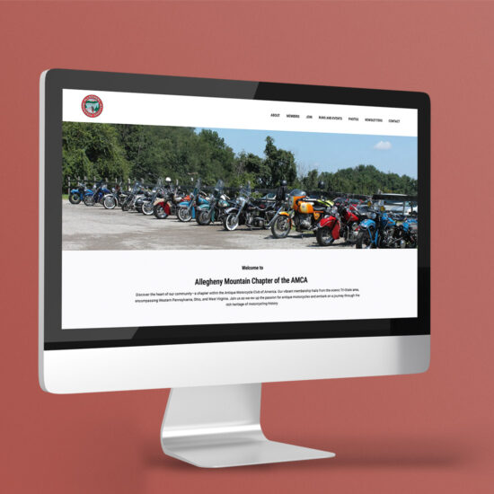 Screenshot of the Allegheny Mountain Chapter of the AMCA website home page